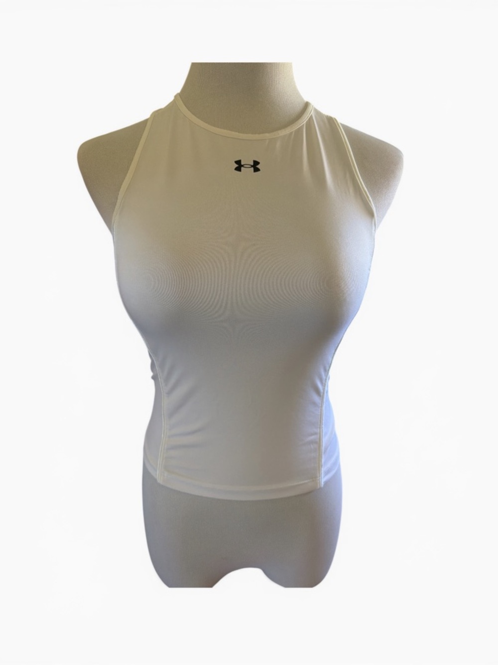 Under Armour White Racerback High-Neck Performance Tank